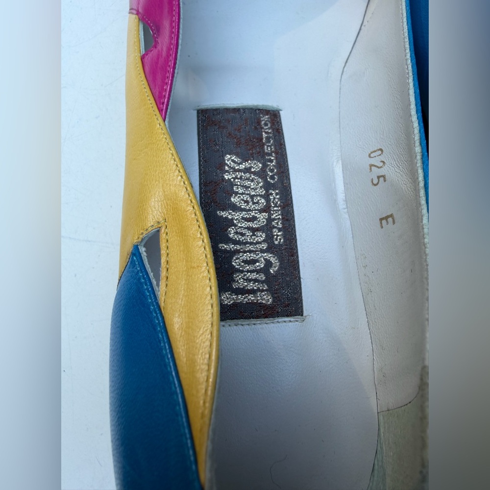 Vintage kitten heel pump shoes leather multicolor Sz 8M by Ingledew’s Grenada - Picture 4 of 11